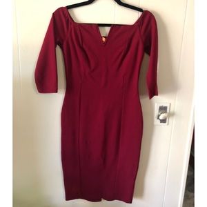 Burgundy midi dress